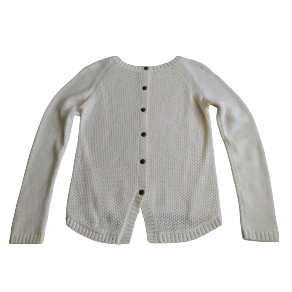 Kaisely Summer Sweater Girl's Size XXL/16 Buttoned Back Studded Cream - Picture 2 of 8